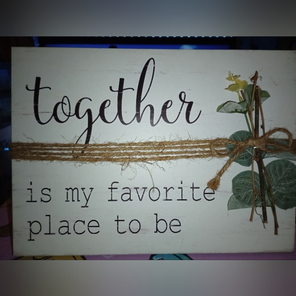 Decorative Wall Sign with Floral Accent